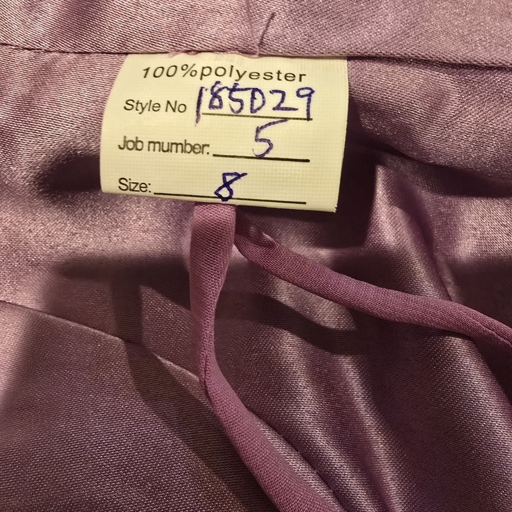 Bridal Shower Wedding Dress Aline V-neck Maxi Corset Ruffle Straps Size 8 Mauve - Picture 11 of 16